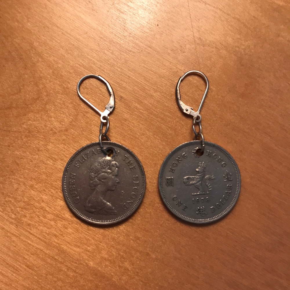 Hand-made coin earrings
